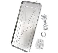 Vaschetta Raccogli Condensa Climatizzatore con Foro di Drenaggio, Bacinella di Scarico per Condizionatore Acciaio Inossidabile con Filo di Ferro e Tubo di Scarico(82x39cm(32.2x15.3in))