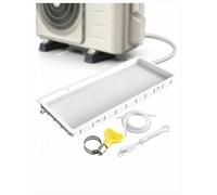 Vaschetta raccogli condensa per climatizzatore in PP5 con scarico, 2 misure | Fori già predisposti per il montaggio sospeso, con fondo a griglia e tubo di scarico incluso(5m Hose,91.5x45cm/36.0x17.7in)