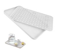 Vaschetta Raccogligocce 1 Pezzi Con Vassoio Antigoccia, Doppio Strato Plastica Inclinato Scolapiatti, Piccolo Tappetino per Tazze e Scodelle