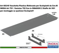 Vaschetta Raccogligocce ARDESIA INOXA 602/40AR Scolapiatti 40 Interno 34 + 2 901
