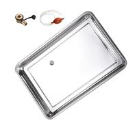 Vaschetta Raccogligocce Sottolavello in Acciaio Inox, Accessorio per Condizionatore con Bordi Rialzati Lisci, per Vassoio da Tè(40 * 30 * 4.5cm)