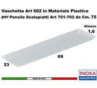 Vaschetta Raccogligocce Trasparente INOXA 602/75TR Per Scolapiatti da 75 + 2 901