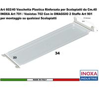 Vaschetta Raccogligocce TRASPARENTE INOXA 602 Scolapiatti 40 Interno 34 + 2 901