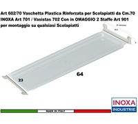 Vaschetta Raccogligocce TRASPARENTE INOXA 602 Scolapiatti 70 Interno 64 + 2 901