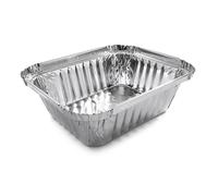 Vaschetta in alluminio da 1 porzione con bordo per coperchio - 14,5x12x4 cm - Conf. 100 pz