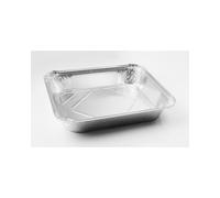 Vaschette Alluminio Rettangolari "Bordo L" (Con Coperchio*) Varie Misure - Misura Vaschette Alluminio L: 8 Porzioni - R1-31L - 50 pezzi