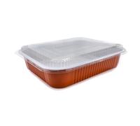 Vaschette alluminio rettangolari con coperchio 1-2-4-6 porzioni SMOOTHWALL 50 pz