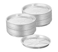 Relaxdays Vaschette in Alluminio per Barbecue, Set 100, HxD: 2,5x27,5 cm, Teglie Rotonde Torte, Grill e Cucina, Argento