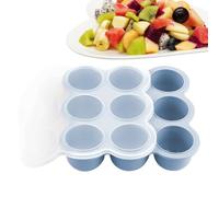 Vaschette Congelamento - Vassoio Silicone 9 Scomparti Con Coperchio | Contenitore Omogeneizzati Frutta Passato Zuppa Preparazione Pasti Frigo Snack Alimentazione Infanzia