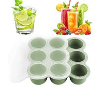 Vaschette Congelamento - Vassoio Silicone 9 Scomparti Con Coperchio | Contenitore Omogeneizzati Frutta Passato Zuppa Preparazione Pasti Frigo Snack Alimentazione Infanzia