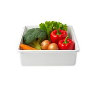 Vaschette Frigo in Plastica Bianca 50x35x12cm 15 L - Set da 1, 3 o 6 Contenitori