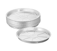 Relaxdays Vaschette in Alluminio per Barbecue, Set da 25, H x Ø: 3 x 27,5 cm, Contenitori Rotondi per Grill, Argento