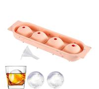Vaschette in Silicone per Congelatore | 4 Scomparti Per Bevande Fredde,Vaschetta con Coperchio per Sfere di Ghiaccio,Ideale per Uomo Barman Party Casa Ufficio Bar Cocktail Picnic Bevande Vino Whiskey