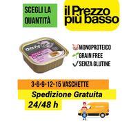 Vaschette paté grain free monoproteiche maiale e zucca Oasy per gatti
