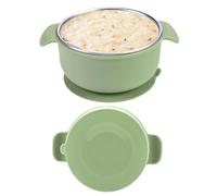 Vaschette per bambini - non scivolano - in acciaio inox - Contenitore per alimenti anti-spill-prova e anti-scald, ideale per l'alimentazione caotica, snack e viaggi (semplice