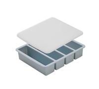 Vaschette per ghiaccio in silicone quadrate grandi, set 4 scomparti, coperchio a prova perdite, per uso commerciale e domestico, stampi quadrati per cubetti ghiaccio