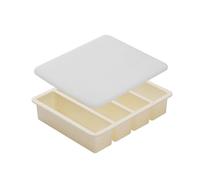 Vaschette per ghiaccio in silicone quadrate grandi, set 4 scomparti, coperchio a prova perdite, per uso commerciale e domestico, stampi quadrati per cubetti ghiaccio