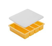 Vaschette per ghiaccio in silicone quadrate grandi, set 4 scomparti, coperchio a prova perdite, per uso commerciale e domestico, stampi quadrati per cubetti ghiaccio