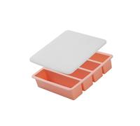 Vaschette per ghiaccio in silicone quadrate grandi, set 4 scomparti, coperchio a prova perdite, per uso commerciale e domestico, stampi quadrati per cubetti ghiaccio
