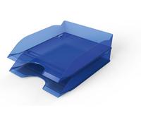 Vaschette Porta Corrispondenza BASIC A4, Blu Traslucido, Impilabili, 6 Pezzi, 17