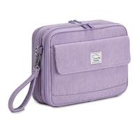 VASCHY Astuccio Scuola,Astuccio 3 Scomparti Bambina Astuccio Tinta Unita Grande Astuccio Portapenne per Matite Maestra Lavoro Viola