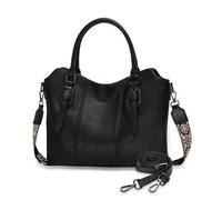 VASCHY Borsa Donna Elegante - Tote Bag a Mano, Tracolla per Università, PC, Shopping, Lavoro, Ufficio, Scuola - Nero