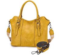 VASCHY Borsa Donna, Tote Bag Borse Donna Borsa Tracolla Donna Elegante Borsa Università Donna Borse a Mano Donna per PC Borsa a Spalla Tracolla Borsa Shopping Lavoro Ufficio Scuola Giallo