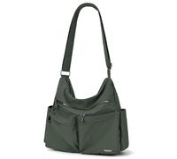 VASCHY Borsa Donna Tracolla Verde, Borsa Donna Lavoro Nylon Borbonese Borsa Donna Università Borsa Multitasche Lavoro Scuola Shopping