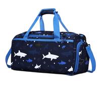 VASCHY Borsa Piscina Bambino, Borsa da Viaggio Bambini 24L Impermeabile con Compartimento Umido-Seco per Palestra Squali Blu