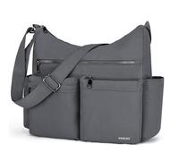 VASCHY Borsa Tracolla Donna,Borsa Donna Lavoro Nylon Borbonese Borse Donna Università Borsa Multitasche Lavoro Scuola Shopping Grigio