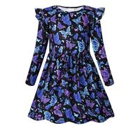 VASCHY Vestito Bambina,Vestiti Bambina Vestito Ragazza Manica Lunga Abito Stampa Abiti Cotone Cartoon Animale Moda Vestiti Primavera Estivo Festa Compleanno per Regazze Bambini 3-9 Anni