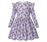 VASCHY Vestito Bambina,Vestiti Bambina Vestito Ragazza Manica Lunga Abito Stampa Abiti Cotone Cartoon Animale Moda Vestiti Primavera Estivo Festa Compleanno per Regazze Bambini 3-9 Anni