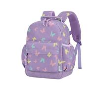 VASCHY Zainetto Asilo Bambina in Velluto a Coste 2-4 Anni,Farfalla 7.5 L | Leggera Zaino Bambini Materna con Portanome,Fascia Toracica,Fascia Riflettente, Ideale per Campeggio/Regalo/Viaggio