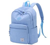 VASCHY Zaino Donna e Uomo, Zaino da Viaggio Vintage e Scuola, Zaino PC 15.6 Pollici Impermeabile Blu Chiaro