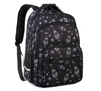 VASCHY Zaino per bambini ragazze ragazzi, carino 40,6 cm zaino per bambini per la scuola elementare zaino con fibbia cinturino sul petto e scomparti multipli, Spazio nero, Zaino daypack