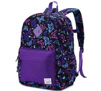 VASCHY Zaino scolastico per bambini, per ragazzi e ragazze, zaino per bambini con fibbia sul petto, Farfalla nera, Papillon Noir, Zaino daypack