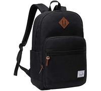 VASCHY Zaino Uomo，Zaino Donna Casual Zaino Scuola Impermeabile Zaino Università Vintage Zainetto Uomo Zaino porta PC 15.6 Pollici Zaino da Viaggio Lavoro Sportivo Nero San Valentino