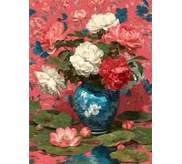 Vase 2000 Piece Jigsaw Puzzles for Adults, Colourful, Challenging & Brainteasing Adult puzzles 2000 Pieces Pink Peonies, Fun jigsaws for The Whole Family 40x28 inch