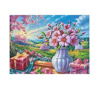 Vase Full of Flowers Rompicapo 500 Pezzi Difficili 3D Cartone Rigido Resistente Tema Architettura Per Esperti Per Decorazione E Collezione Qualità Museale 500 PCS