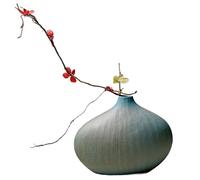 VASE IKEBANA 5.5x2x4 pollici Vintage e vaso giapponese creativo con pentola di fiori in ceramica a strisce di superficie a strisce per disposizione floreale, pianta
