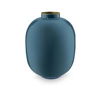 Vase Metallo Smaltato Color Oro Interno Dimensioni 32 cm Blu