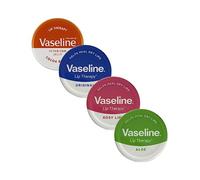 Vaseline Balsamo per labbra - Petroleum Jelly - Lip Therapy - Originale, burro di cocco, alo vera e rosata, latta da 20 g - lenisce le labbra secche - confezione da 4