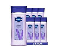 Vaseline Intensive Care Lavender Dream per una pelle morbida - Gel-olio rilassante per il corpo con olio di lavanda puro al 100%, 200 ml (6 x 200ml)