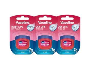 Vaseline Lip Therapy 7G Rosy | Balsamo labbra nutriente per un'idratazione ottimale | 3 x 7g (Rosy (3 Pezzo))