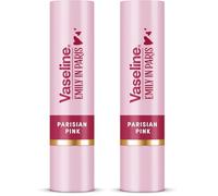 Vaseline LP Balsamo per labbra con colori | Emily Parisian Pink | 3g | Idratazione 24H con 9% vaselina | Tono rosa intenso (Confezione da 2)