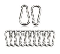 Vasemele 12 Pezzi Keychain Acciaio Inox Moschettoni Piccoli Moschettoni in Acciaio Inox 304 Mini Moschettoni Fibbia Sicura per Amache Moschettoni Keychain per Casa Campeggio Pesca