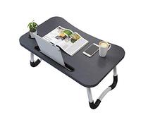 Vasen Tavolino da Letto Colazione Pieghevole Tavolo Letto Regolabile e Portatile per Laptop Pc Supporto Notebook Computer Tablet con Scanalatura y Portabicchieri 60x40x28cm (Bianco)