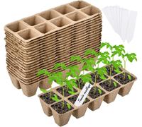 Vasetti Biodegradabili per Piantine 220PZ 200Cellule+20Etichette Vasetti Piantin