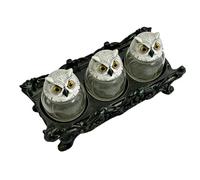 Vasetti con coperchio a gufo, set di 3 contenitori per condimenti, barattoli di farmacia con gufo, per cuochi fatti in casa, wiccani, collezionisti, dispensa, vetrina, cucina, soggiorno, camera da