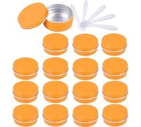 vasetti cosmetici 48 barattoli di alluminio rotondi vuoti blu da 10 ml con coperchi a vite barattoli di stoccaggio contenitori for cosmetici vasi con 6 spatole(Oranje,10ml)